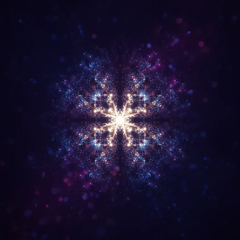 Abstract glowing network of connected nodes in violet and magenta on a dark background